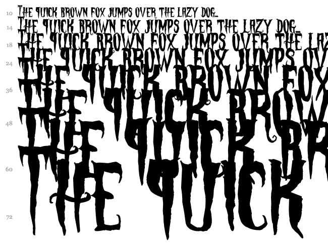 Phantom Fingers font waterfall